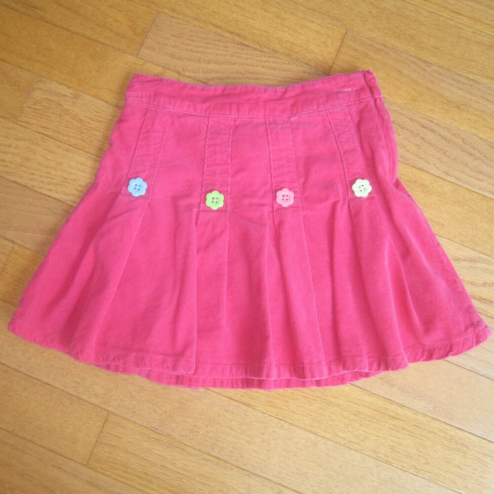 Gymboree Girls Size 4 Hot Pink Corduroy Skort Skirt Adjustable Waist